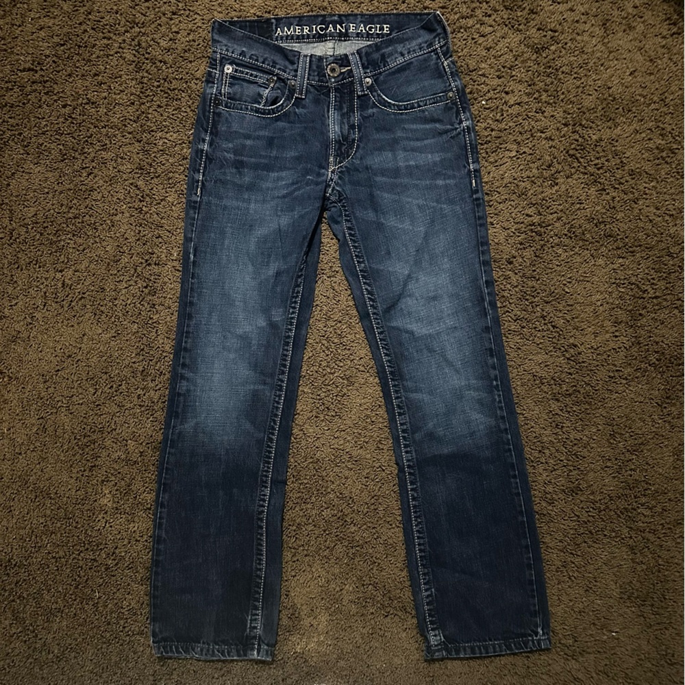 American Eagle Outfitters Blue Low Rise Bootcut Jeans Classic Denim